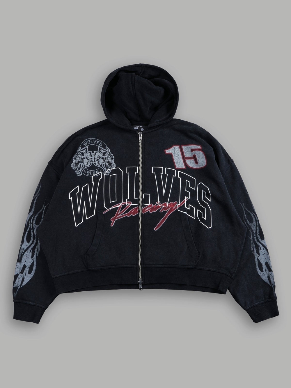 Darc Sport Wolves Racing Black Zip-Up Hoodie Jacket